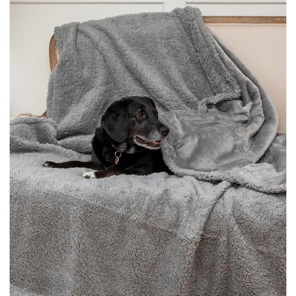 Waterproof Dog Blanket Sherpa Large XL Pet Couch Cover Washable 60x80